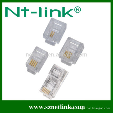 Conector telefônico rj12 6p6c plug modular